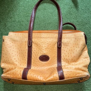 Terrida Tangaroa Leder Reisetasche Made In Italy Strauß - Bild 1 von 9