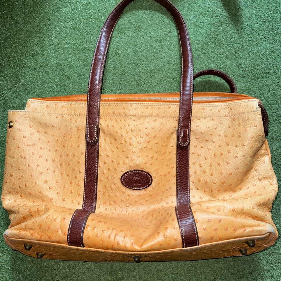 Bolso de Viaje Terrida Tangaroa Cuero Hecho en Italia Avestruz Foto 1 de 4