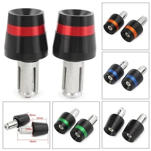 2 x Aluminium Motorrad Lenkerenden Griffstopfen Kappen Für 26mm Motorradlenker - Picture 1 of 12