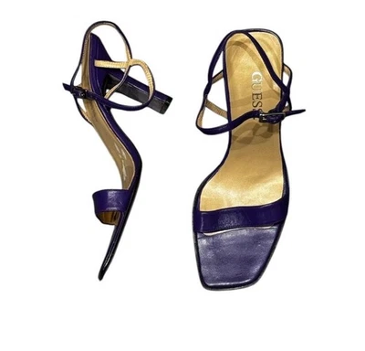 Mini Tacones GUESS Púrpura Vintage Años 2000’s Talla 7 con Correa de Tobillo Ajustable Foto 1 de 4