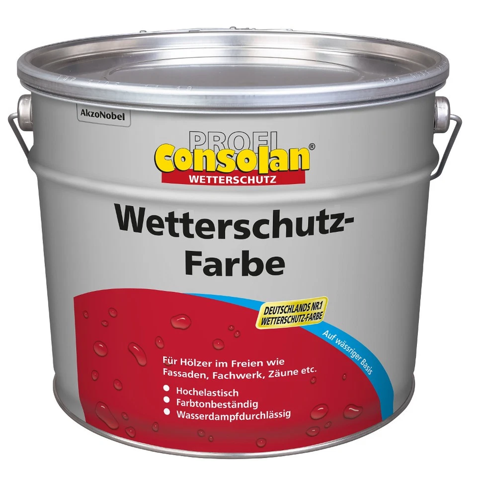 Consolan Profi Wetterschutz Farbe -10L, Schwarz