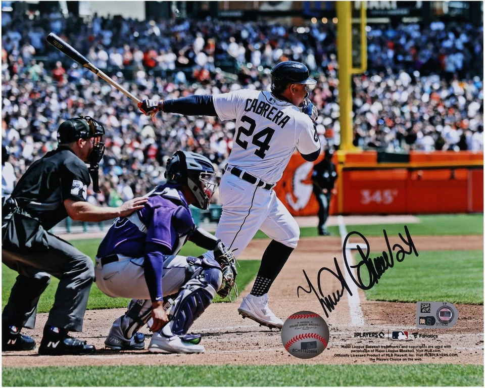 Foto de 3000º sucesso assinada por Miguel Cabrera Detroit Tigers 8"" x 10"" - Imagem 1 de 1