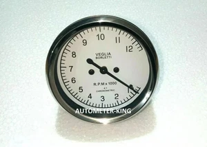 For Veglia Borletti Tachometer WHITE FACE DUCATI 12000 rpm 4:1 Replica @24 - Picture 1 of 6