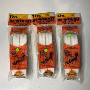 VTG Arden Paradise Lawn Chair Webbing Re-Web Kit 17ft X 2 1/4” Wide White Lot 3 - Picture 1 of 2