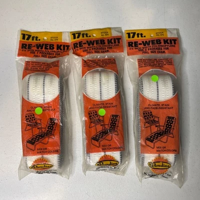 "De colección Arden Paradise Silla de Césped Correas Re-Web Kit 17 ft X 2 1/4"" Ancho Blanco Lote 3" Foto 1 de 2