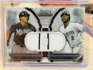2011 Bowman Sterling Dual Relics #DRBSR Mike Stanton/ Hanley Ramirez S/N 031/196 - Picture 1 of 2
