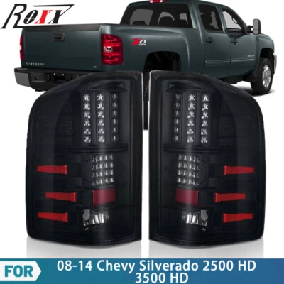 Luces traseras LED negras con lente de humo para Chevy Silverado 1500 2500HD 3500HD 2007-2014 Foto 1 de 4