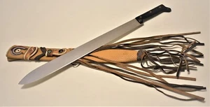 Vintage No. 66 Garza Machete Knife Custom Leather Sheath 23" Military Columbia - Picture 1 of 14