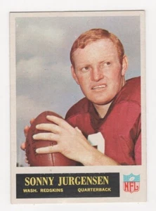 1965 PHILADELPHIA GUM FOOTBALL SONNY JURGENSEN WASHINGTON REDSKINS #188 - Foto 1 di 2