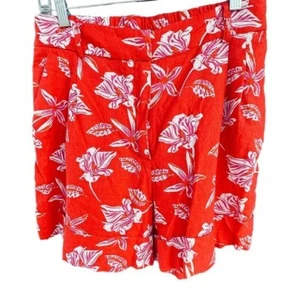 Joie Farron High Rise Linen Shorts, red, size 6 - Picture 1 of 7