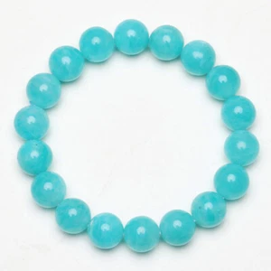 10.4mm Natural Amazonite Crystal Gemstone Stretch Round Beads Bracelet THBB001 - Picture 1 of 6
