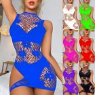 Kurzes Bodycon Kleid aus sexy Fischnetz für Frauen Stretch Partykleid Clubwear