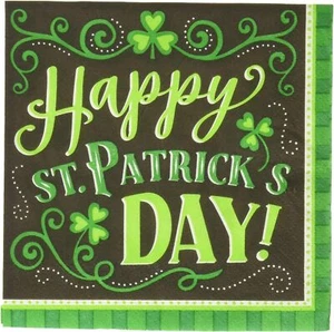 Clover Me Lucky Shamrock Clover St. Patrick's Day Party Bulk Beverage Napkins - Picture 1 of 1