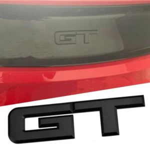 Black GT Emblem Trunk Rear Tail Badge 3D SPORT Car Sticker For Mustang Shelby - Picture 1 of 3