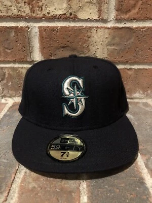 Винтажная черная ультрафиолетовая бейсболка New Era 7 1/4 Seattle Mariners сделано в США 59Fifty - Изображение 1 из 4