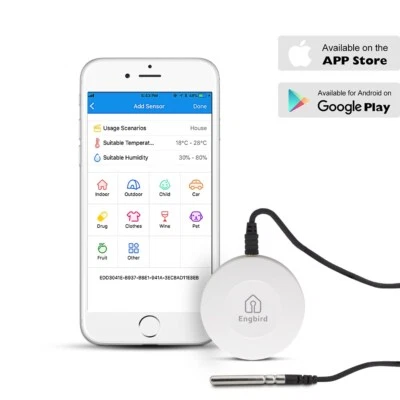 Inkbird Bluetooth Temperatur Feuchtigkeit Data Logger Record Sonde Probe CF APP - Bild 1 von 4