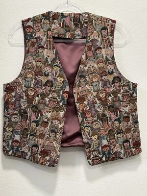 Chaleco abierto de colección para mujer maestro niños tapiz teatro satinado forro champán talla M Foto 1 de 4