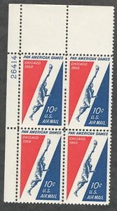 US. C56. 10c. Runner Holding Torch, Pan American Games Issue. PB4. MNH. 1959 - Picture 1 of 2