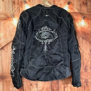 icon Women’s Motorcycle Jacket XL Black Textile Embroidered Speed Queen Armored - Bild 1 von 5