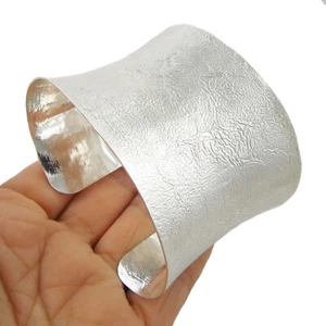 Taxco Bracelet Sterling 925 Silver Reticulated Maria Belen Nilson Wide Cuff - Picture 1 of 7