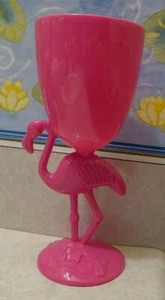 12oz. PINK FLAMINGO Hawaiian Florida Wine Plastic Glass Pool Friendly Luau 8" - Picture 1 of 6
