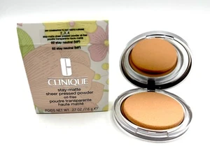 New in Box! Clinique Stay-Matte Sheer Pressed Powder Oil Free ~ 02 Stay Neutral - Picture 1 of 6