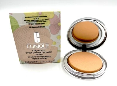 New in Box! Clinique Stay-Matte Sheer Pressed Powder Oil Free ~ 02 Stay Neutral - Image 1 of 4