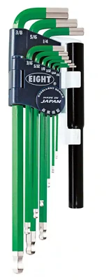 Eight Tool TEL-S9NPGR Taper Head Hex Key Set of 9 Pcs. Includes Cheater Bar - Image 1 of 4