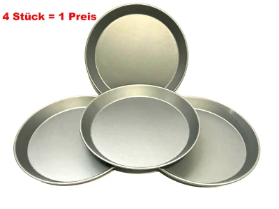 4er SET Pizzaform Pizzablech Ø 24cm Backblech Ofenblech Rund Antihaft NEU  - Bild 1 von 4