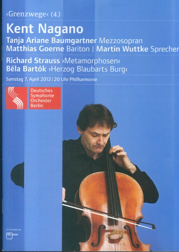 Programm Deutsches Symphonie Orchester Berlin 07.04.2012 Kent Nagano Grenzwege 4 - Bild 1 von 1