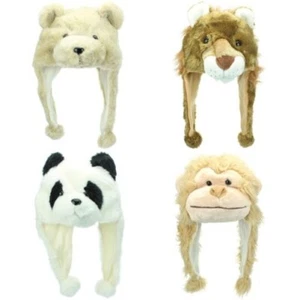 Animal Hat Cap JIGLZ Character Lion Monkey Dog Panda Bear Girls Boys - Picture 1 of 16