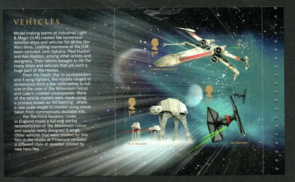 (PANE 2) GB QEII Stamps MAKING OF STAR WAR 2015 Prestige Booklet Pane DY15 MNH - Image 1 of 1