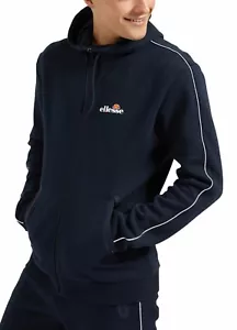 Sudadera con Capucha Ornari FZ Reflectante con Cremallera para Hombres ellesse Top Sudadera con Capucha Azul Marino - Imagen 1 de 3