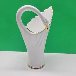 Capodimonte Porcelain White Swan Flower Accent Vase - Made in Italy - Picture 1 of 8