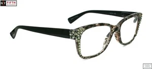 Madison Square, Bling Reading Glasses for Women  W European Crystals, Black - Picture 1 of 3
