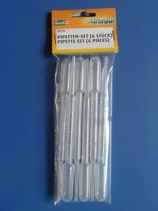 Pipeta de plástico transparente Revell 38370 - 6 x para transferencia de pintura o diluyentes 1er poste - Imagen 1 de 4