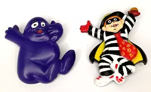 Mcdonalds 1993 Hamburglar & Grimace Straw Grippers Happy Meal toys VTG - Picture 1 of 5