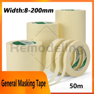General Masking Tape Roll 8mm~200mm 80℃ High temperature Art DIY Craft Easy Tear - Image 1 of 4