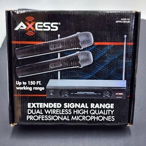 Axess Dual Wireless Professional Quality Microphones w/ Extended Range 150ft  - Picture 1 of 5