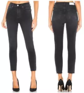 RE/DONE Jeans Faded Black sz 27 High Rise Ankle Crop Skinny - Picture 1 of 13