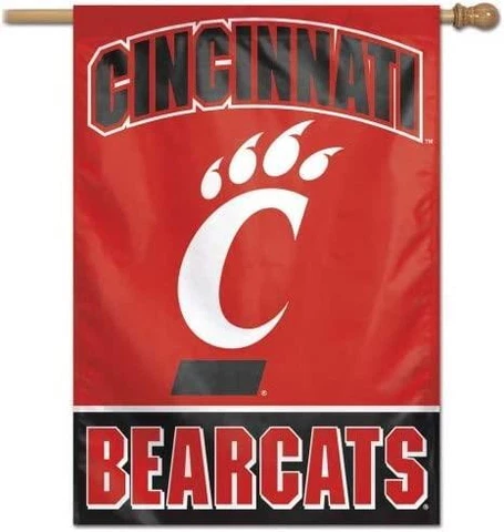 Cincinnati Bearcats Vertical Banner [NEW] NCAA Flag Yard House Sign Cave Cover