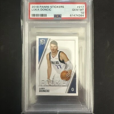 Pegatinas Luka Doncic Panini 2018 #217 Rookie RC/Low Pop/PSA 10 Foto 1 de 2