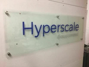 LARGE MODERN OFFICE SIGN GLASS EFFECT ACRYLIC BUSINESS ENTRANCE SIGN - Picture 1 of 2