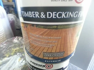 ZINSSER 4 LITRE WATER-BASE FOR TIMBER& DECKING WEATHERED-GREY MATT colour - Picture 1 of 1