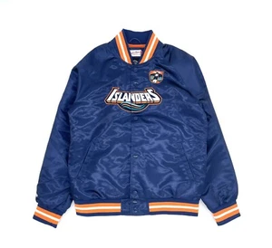 NWT Mitchell & Ness New York Islanders Satin Jacket in Blue & Orange M 10/12 - Picture 1 of 14