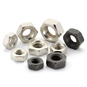 Ni Plated Black Hexagon Full Nuts M1.2M1.4M1.6M2M2.5M3M4M5M6M8M10M12 - Picture 1 of 6