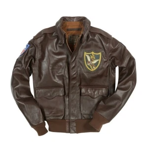 COCKPIT USA Flying Tigers 23rd Fighter Group Jacket Marrone Made USA Z21V60 - Foto 1 di 4