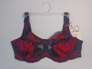 BRA - PANACHE - CLARA FULL CUP - BLACK/RUBY - NEW WITH TAGS - RRP$99.95 - Picture 1 of 5