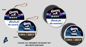 CAROUSEL MALL Ornament / Magnet Set - Vintage Defunct Shopping California Dead - Picture 1 of 1