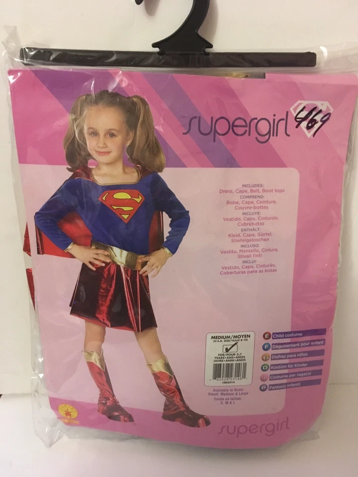 Disfraz de Supergirl Halloween Niñas Mediano 5-7 Superhéroe Vestir Foto 1 de 4